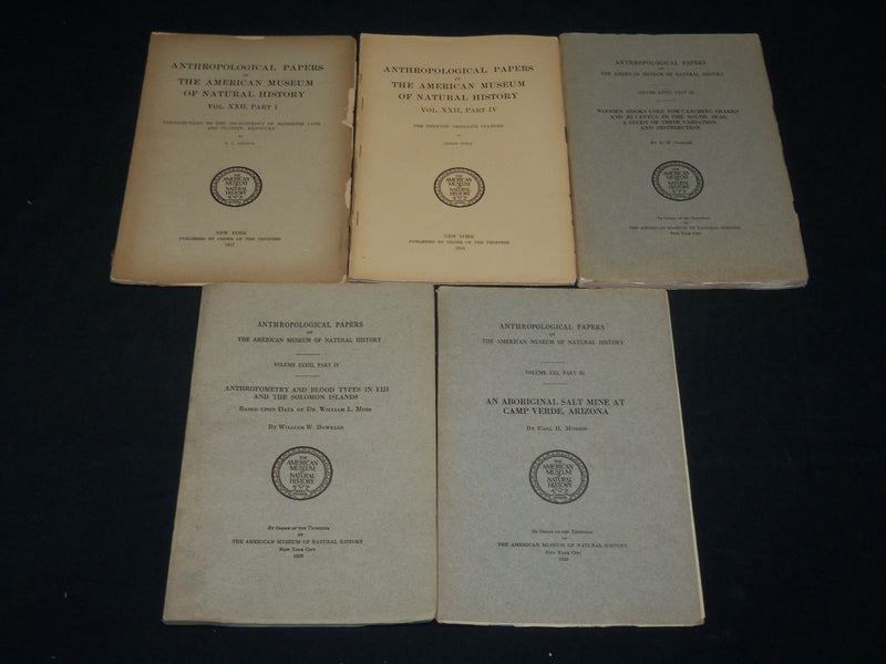 1917-1933 ANTHROPOLOGICAL PAPERS - NATURAL HISTORY LOT OF 5 ISSUES - WR 336D