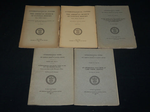 1917-1933 ANTHROPOLOGICAL PAPERS - NATURAL HISTORY LOT OF 5 ISSUES - WR 336D