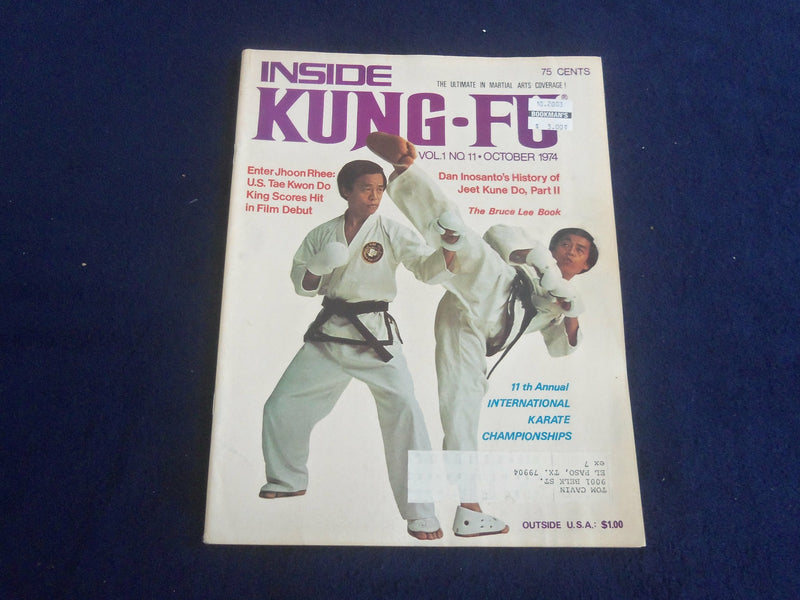 1974 OCTOBER INSIDE KUNG FU MAGAZINE - THE BRUCE LEE BOOK - F 375L