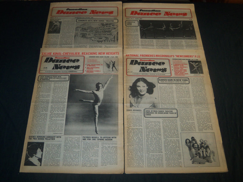 1980-1983 CANADIAN DANCE NEWS NEWSPAPER LOT OF 25 - BALLET - PHOTOS - NP 4254