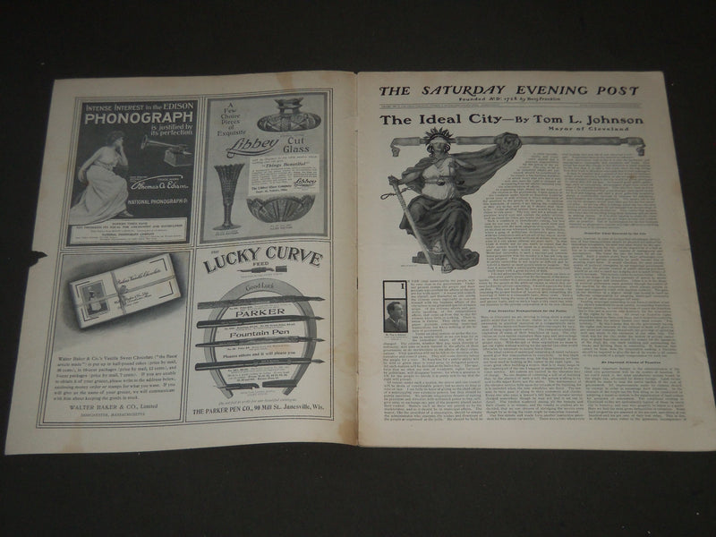 1901 NOVEMBER 9 THE SATURDAY EVENING POST MAGAZINE - ILLUSTRATED COVER - SP 557