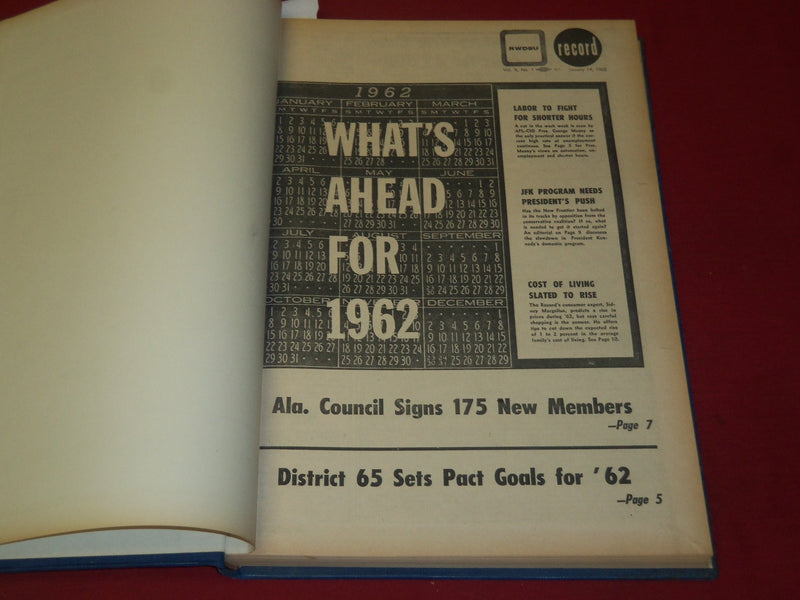1962 RWDSU RECORD NEWSPAPER BOUND VOLUME NO. 9 - RETAIL - WHOLESALE - R 15I