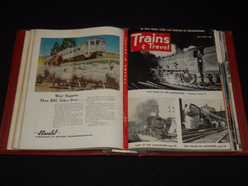1953 TRAINS MAGAZINES BOUND VOLUME LOT OF 10 ISSUES - NICE COVERS - KD 2133B