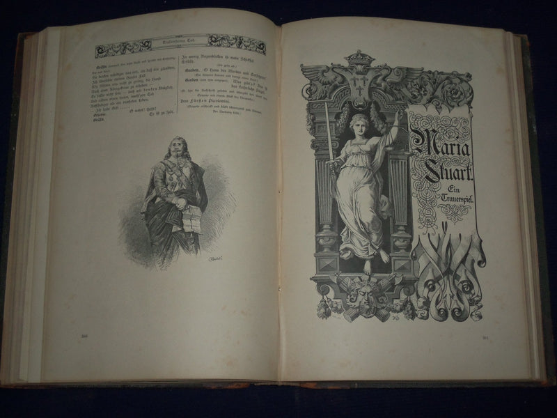 1877 SCHILLERS WERTE SET OF 2 VOLUMES - GERMAN - GREAT ILLUSTRATIONS - KD 2360
