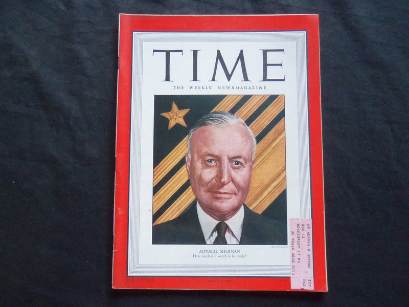 1950 MARCH 13 TIME MAGAZINE - ADMIRAL FORREST SHERMAN - T 1217