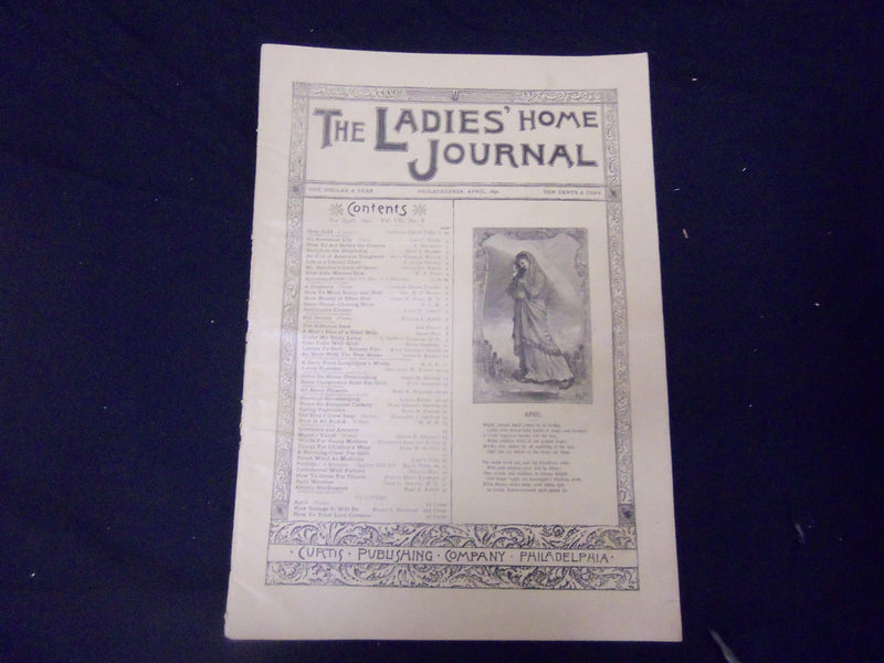 1890 APRIL LADIES' HOME JOURNAL MAGAZINE - GREAT ILLUSTRATIONS & ADS - ST 2336