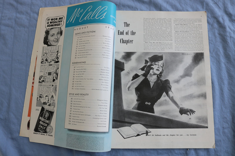 1940 AUGUST MCCALL'S MAGAZINE - PENNY SERENADE BY MARTHA CHEAVENS - SP 4786A