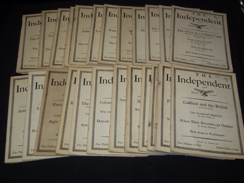 1928 THE INDEPENDENT WEEKLY MAGAZINE LOT OF 24 ISSUES - ARTICLES & ADS - WR 704