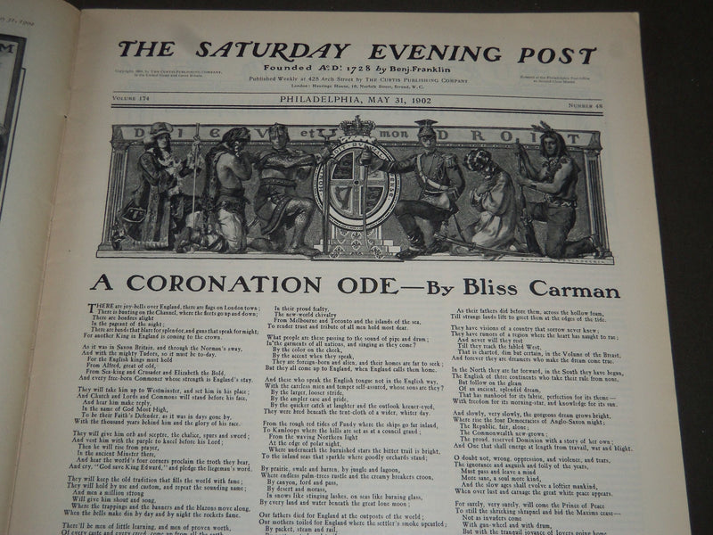 1902 MAY 31 THE SATURDAY EVENING POST MAGAZINE - ILLUSTRATED COVER- SP 1044