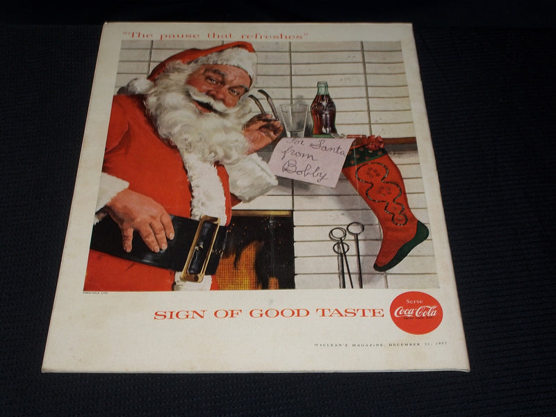 1957 DECEMBER 21 MACLEAN'S MAGAZINE - CHRISTMAS TIME FRONT COVER - E 5702