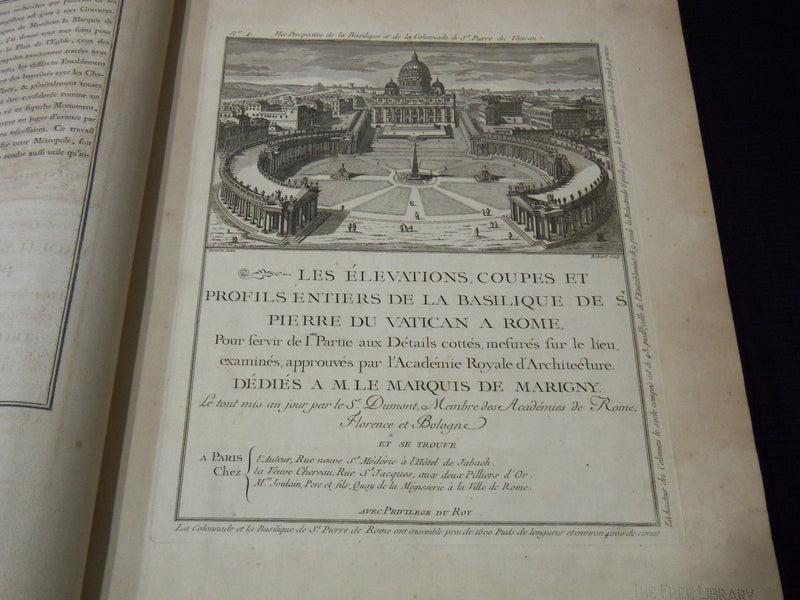 1763 DUMONT DETAILS D’ARCHITECTURE DE LA BASILIQUE ST. PIERRE VOLUME - Z 270