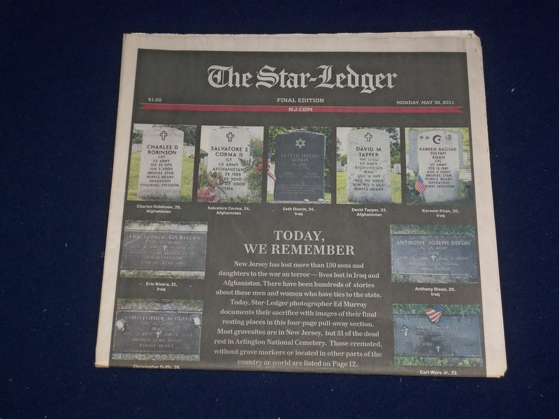 2011 MAY 30 THE NEWARK STAR-LEDGER-130 MEN/WOMEN KILLED IN WAR ON TERROR-NP 3084