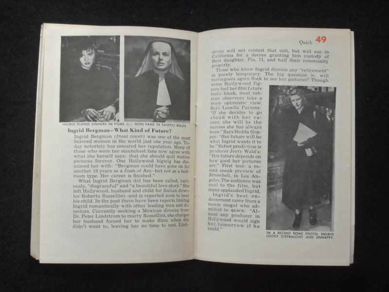1950 FEBRUARY 6 QUICK MAGAZINE - INGRID BERGMAN COVER - J 9976