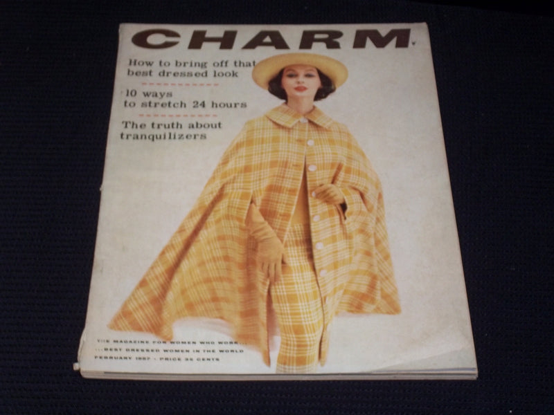 1957 FEBRUARY CHARM MAGAZINE VERY NICE FASHION FRONT COVER & CONTENT - E 2070