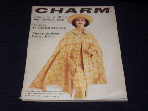 1957 FEBRUARY CHARM MAGAZINE VERY NICE FASHION FRONT COVER & CONTENT - E 2070