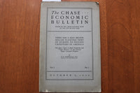 1920 OCTOBER 5 THE CHASE ECONOMIC BULLETIN - VOL 1, NO 1- SOFTCOVER BOOK- K 3183