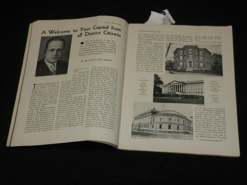 1932 GREATER WASHINGTON BICENTENNIAL NUMBER MAGAZINE - NICE PHOTOS - J 6948