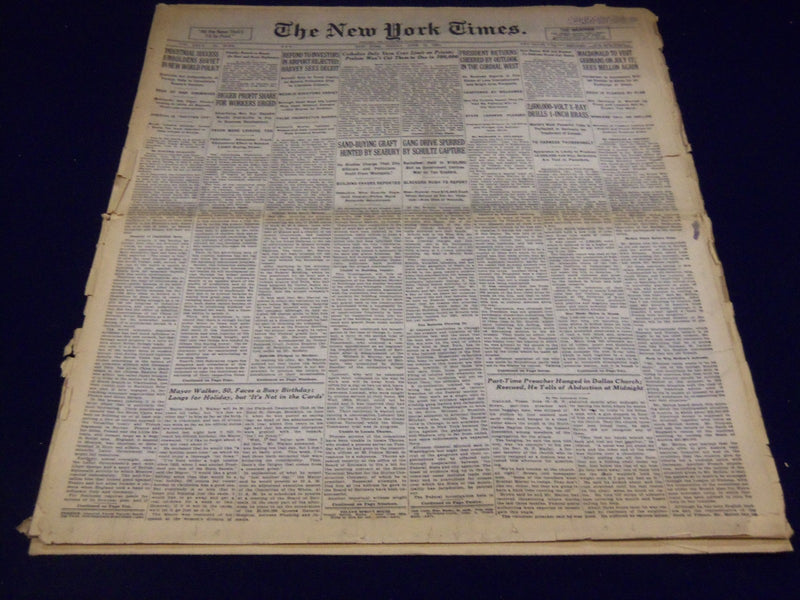 1931 JUNE 19 NEW YORK TIMES - GANG DRIVE SPURRED BY SCHULTZ CAPTURE - NT 2204
