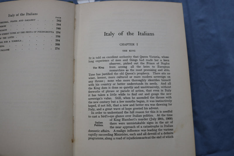 1908 ITALY OF THE ITALIANS HARDCOVER BOOK BY HELEN ZIMMERN- KD 9487