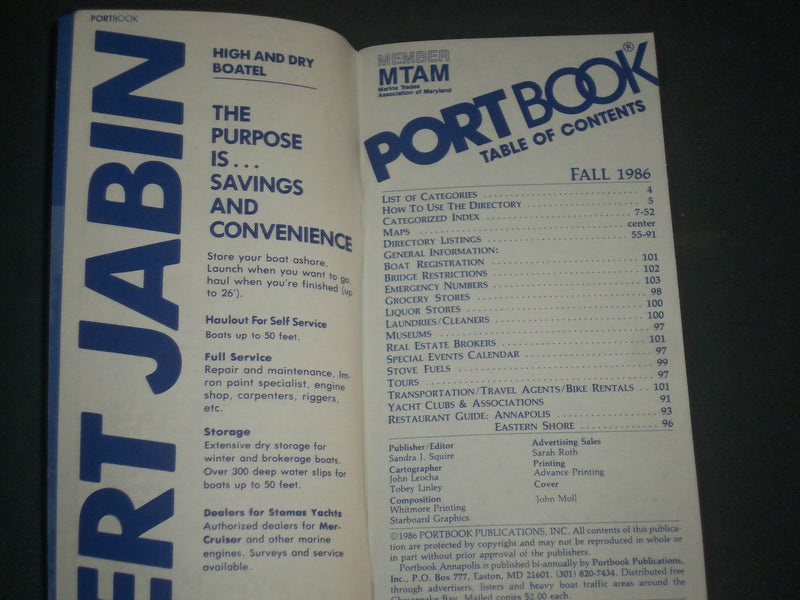 1986-1988 ANNAPOLIS & EASTERN SHORE PORT BOOK LOT OF 2 - KD 5455