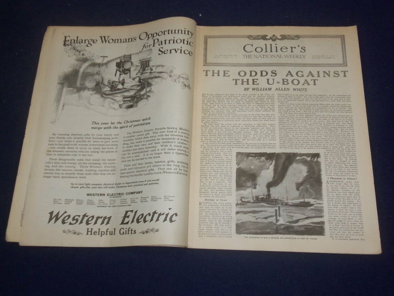 1917 DECEMBER 8 COLLIER'S MAGAZINE - THE ODDS AGAINST THE U-BOAT - ST 6722