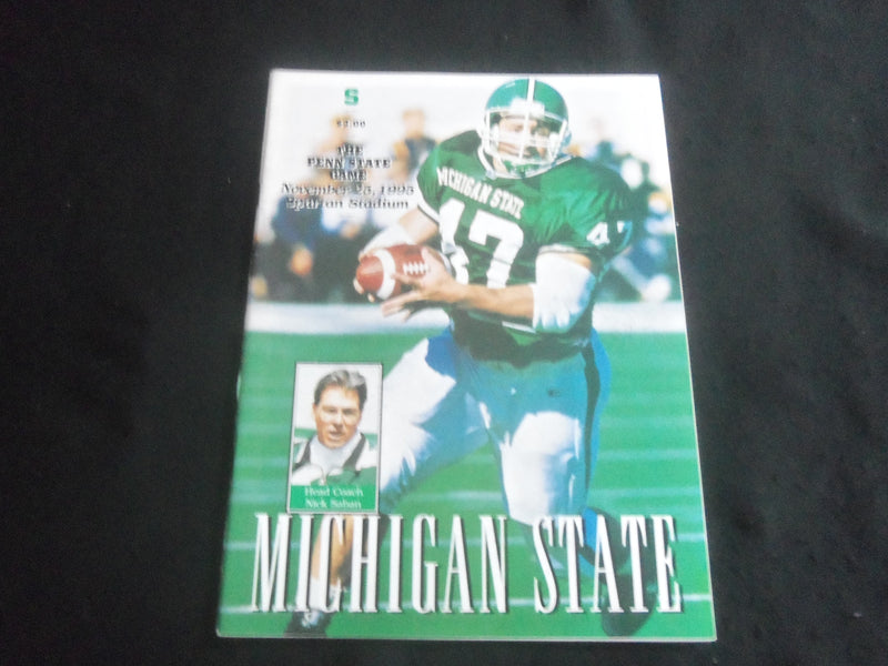 1995 NOVEMBER 25 FOOTBALL PROGRAM - MICHIGAN STATE VS PENN STATE UNIV - B 5533S