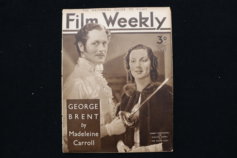 1936 OCT 24 FILM WEEKLY MAGAZINE - R. MONTGOMERY-R. RUSSELL COVER - E 24639