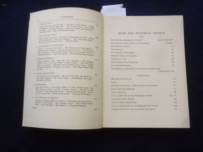 1939 HANDBOOK OF THE WAR HARDCOVER BOOK BY JONH DE WILDE & D. POPPER - KD 8254