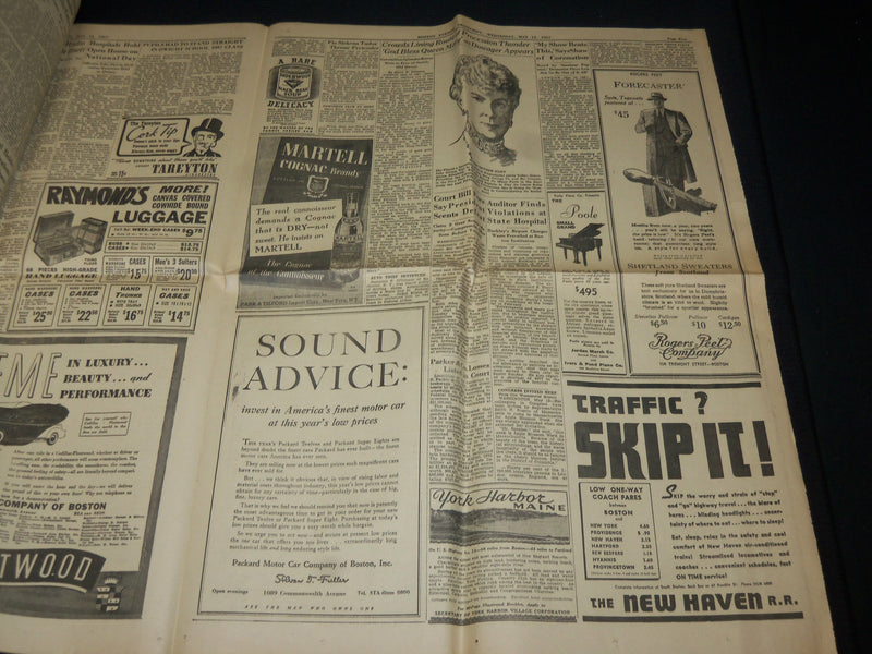 1937 MAY 12 BOSTON TRANSCRIPT NEWSPAPER - GEORGE VI CROWNED - NP 4251N
