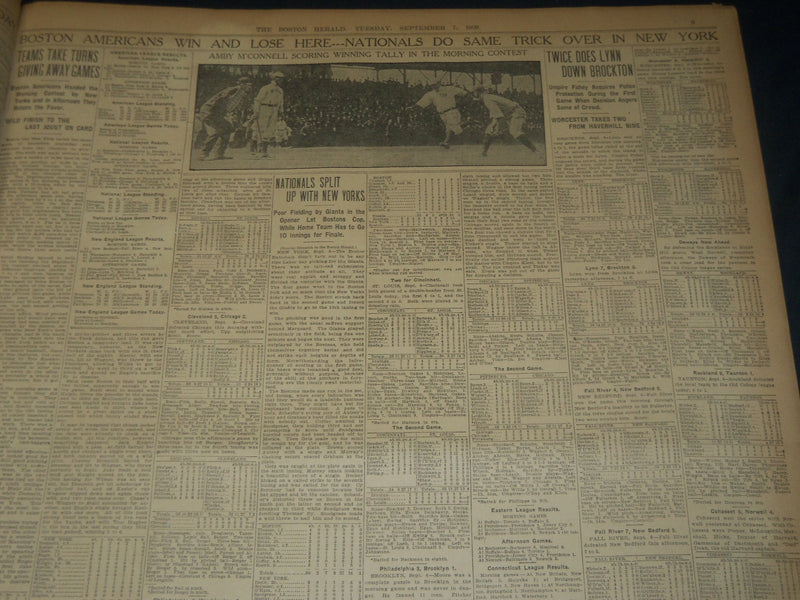1909 SEPTEMBER 7 THE BOSTON HERALD - PEARY WIRES WORD HE HAS FOUND POLE - BH 204