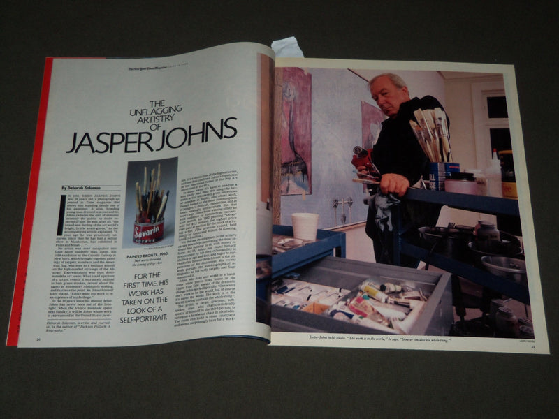 1989 JUNE 19 NEW YORK TIMES MAGAZINE SECTION - JASPER JOHNS COVER - J 3085