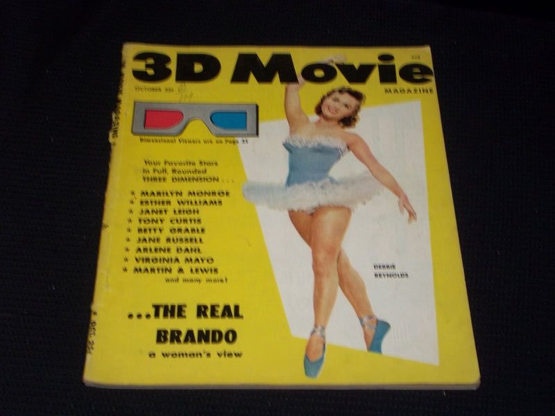 1953 OCTOBER 3D MOVIE MAGAZINE - DEBBIE REYNOLDS FRONT COVER - E 3925