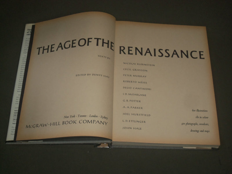 1968 THE AGE OF THE RENAISSANCE BOOK EDITED BY DENYS HAY - GREAT PHOTOS - I 1488