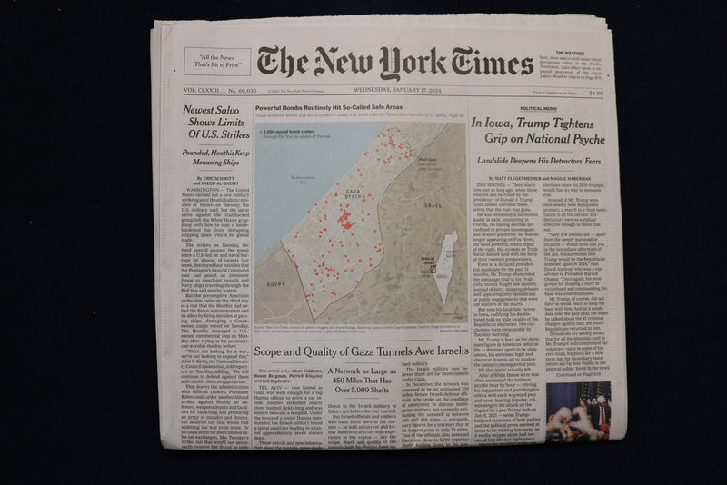 2024 JANUARY 17 NEW YORK TIMES - IN IOWA, TRUMP TIGHTENS GRIP ON NATIONAL PSYCHE