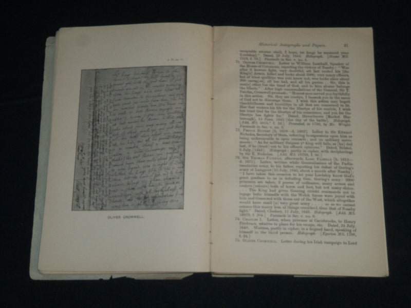 1906 BRITISH MUSEUM GUIDE TO THE MANUSCRIPTS BOOK - GRENVILLE LIBRARY - J 4318