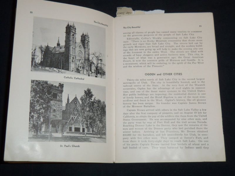 1930'S UTAH THE TOURISTS' GUIDE BOOK - SOFTCOVER - J 8197