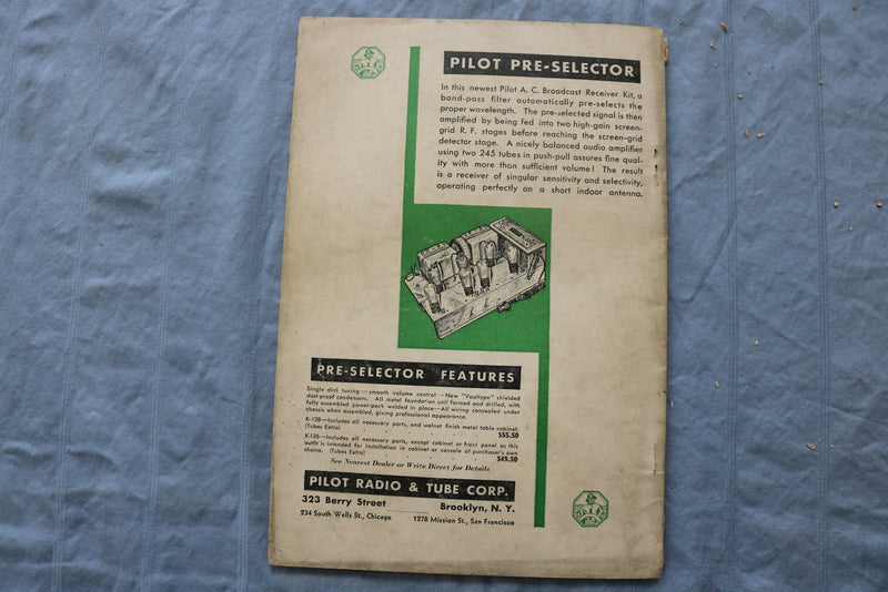 1930 SPRING RADIO DESIGN SOFTCOVER HANDBOOK - PILOT PRE-SELECTOR RECEIVER- K 318