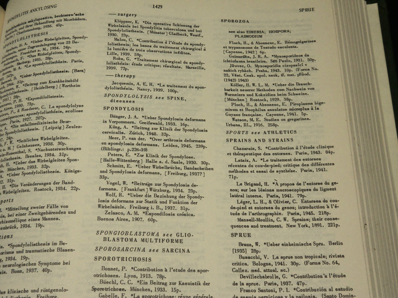 1959-1961 LIBRARY OF THE SURGEON GENERAL'S OFFICE INDEX VOLUME LOT OF 3- KD 4047