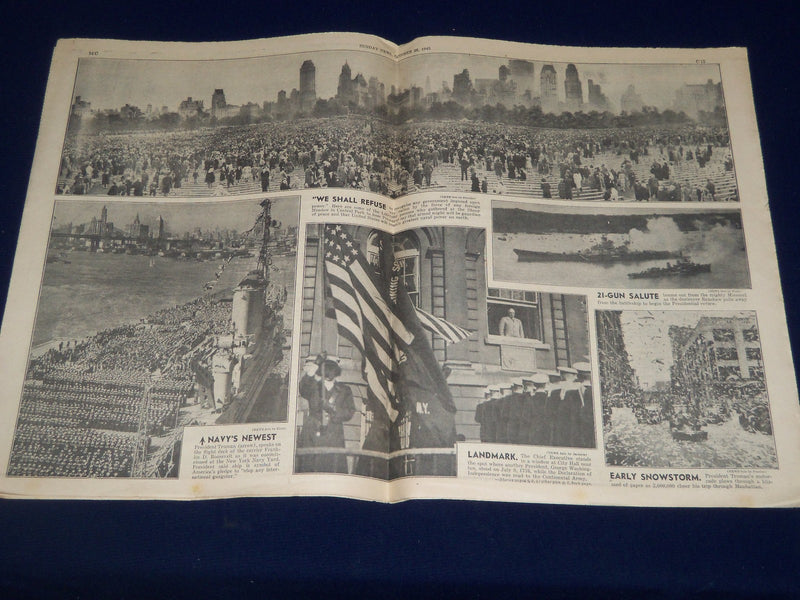 1945 OCT 28 NEW YORK DAILY NEWS - TRUMAN BANS FORCE RULE BY ARMY NATION- NP 1972