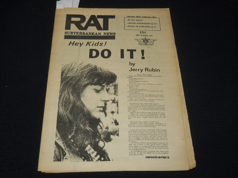 1970 JANUARY 26-FEBRUARY 9 RAT SUBTERRANEAN NEWS- JERRY RUBIN - JOPLIN - NP 8933