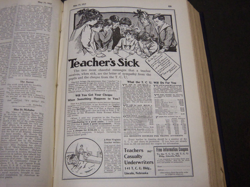 1917 JANUARY-DECEMBER JOURNAL OF EDUCATION BOUND VOLUME - COMPLETE YEAR - R 889