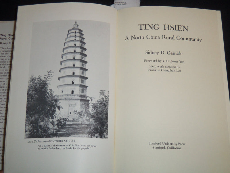1954 TING HSIEN A NORTH CHINA RURAL COMMUNITY BOOK BY SIDNEY GAMBLE - KD 5981B