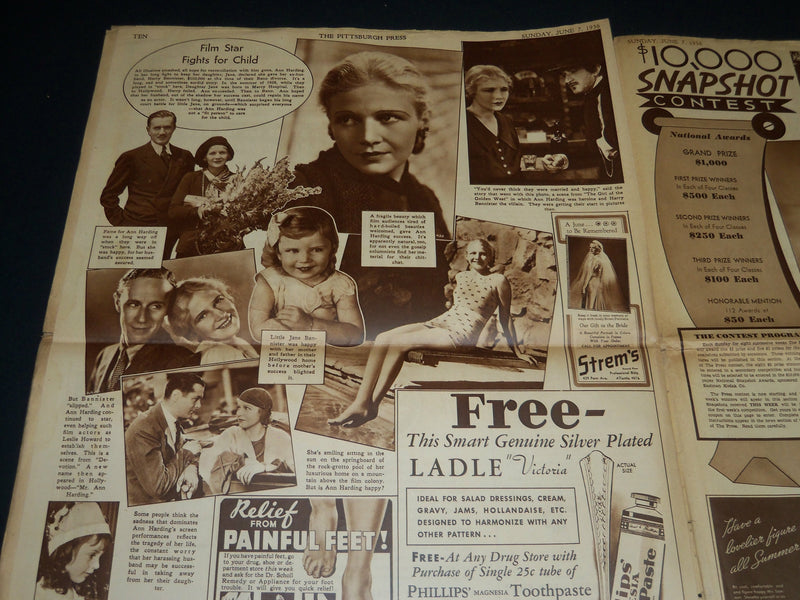 1936 JUNE 7 PITTSBURGH PRESS SUNDAY GRAVURE - DEMPSEY BIGGEST FIGHTS - NP 4539