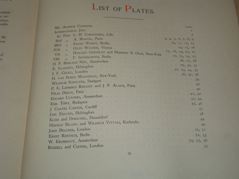 1907 THE PALACE OF PEACE AT THE HAGUE VOLUME BY CARNEGIE FOUNDATION - Z 274