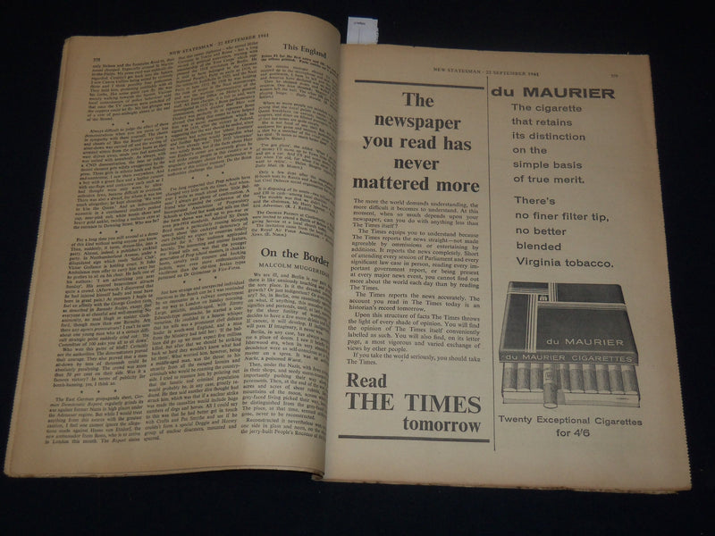 1961 SEPT 22 NEW STATESMAN WEEK-END REVIEW MAGAZINE - AFTER HAMMARSKJOLD- K 2055
