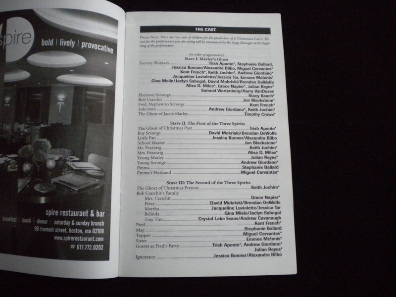 2003 A CHRISTMAS CAROL THEATRE PROGRAM - STACEY KEITH SIGNED COVER - J 8299