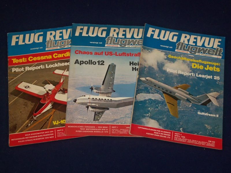 1965-1972 FLUG REVUE INTERNATIONAL GERMAN AIRPLANE MAGAZINES LOT OF 15 - O 2812