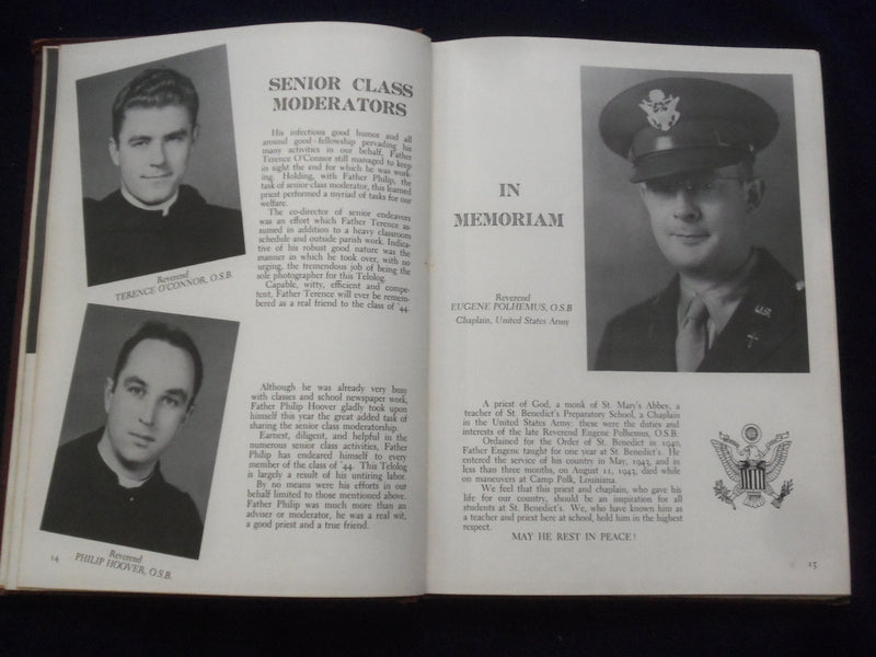 1944 THE TELELOG ST. BENEDICT'S PEPARATORY SCHOOL YEARBOOK - NEWARK, NJ- YB 3121