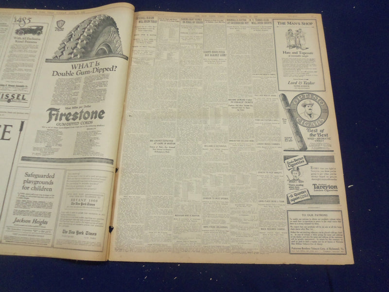 1923 APRIL 17 NEW YORK TIMES - SHAWKEY TO PITCH FIRST BALL IN STADIUM - NT 8359