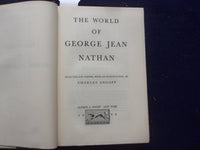 1952 THE WORLD OF GEORGE JEAN NATHAN HARDCOVER BOOK BY CHARLES ANGOFF - KD 8397